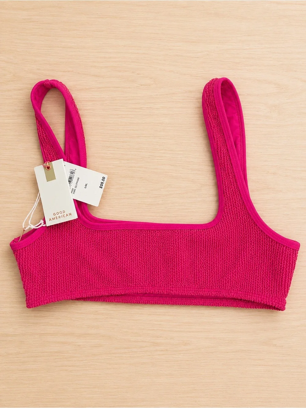 Good American Always Fits Scoop Bikini Top Size L/XL NWT